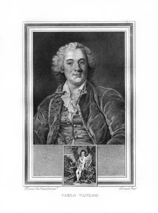 Framed Print : Carle or Charles-Andre van Loo, French subject painter, (1825). Artist: John Corner Framed Print : Carle or Charles-Andre van Loo, French subject painter, (1825). Artist: John Corner