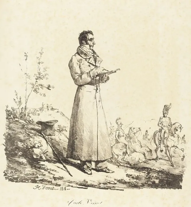 Framed Print : Carle Vernet, Full-Length, 1818. Creator: Emile Jean-Horace Vernet Framed Print : Carle Vernet, Full-Length, 1818. Creator: Emile Jean-Horace Vernet