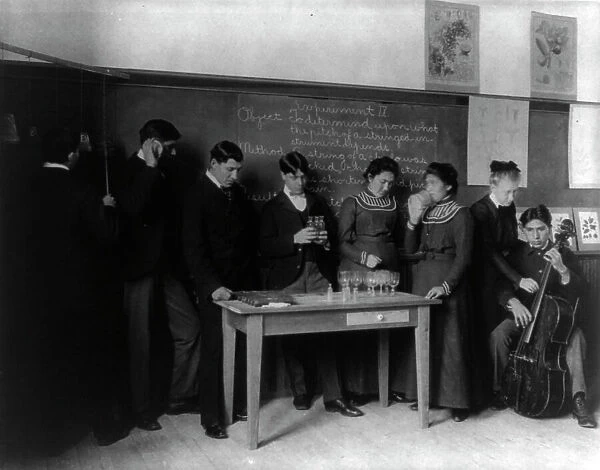 Carlisle Indian School, Carlisle, Pa. Classroom experiment in physics, 1901. Creator: Frances Benjamin Johnston