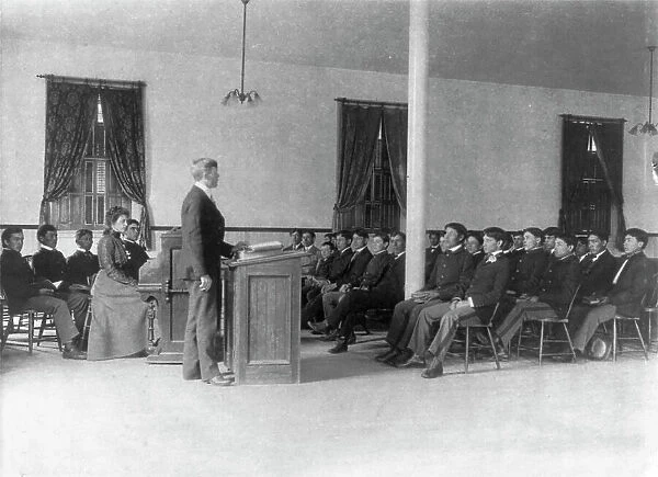 Carlisle Indian School, Carlisle, Pa. Chapel service?, 1901. Creator: Frances Benjamin Johnston