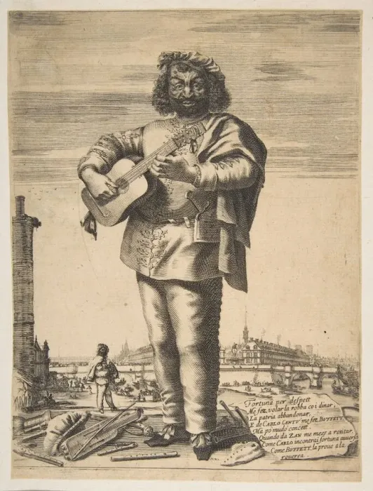 Framed Print : Carlo Cantu called Buffetto, 1646. Creators: Stefano della Bella, Jean Couvay Framed Print : Carlo Cantu called Buffetto, 1646. Creators: Stefano della Bella, Jean Couvay