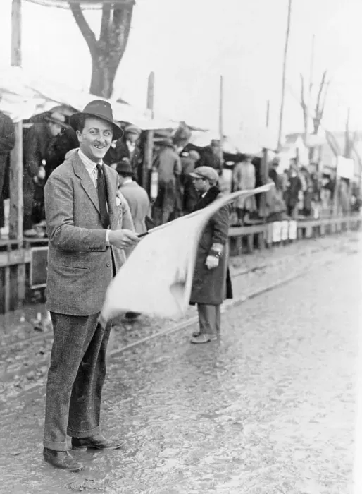 Framed Print : Carlo Masetti waving a flag Framed Print : Carlo Masetti waving a flag