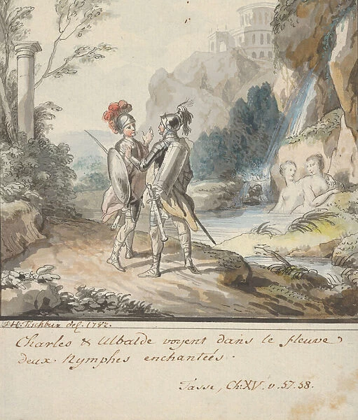 Carlo and Ubaldo Resisting the Enchantments of Armidas Nymphs (from Torquato... 1782