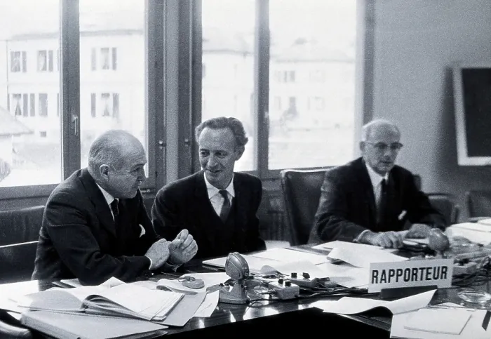 Framed Print : Carlos Alberto Alvarado, Leonard George Goodwin, and LH Schmidt, c1950. Creator: Unknown Framed Print : Carlos Alberto Alvarado, Leonard George Goodwin, and LH Schmidt, c1950. Creator: Unknown
