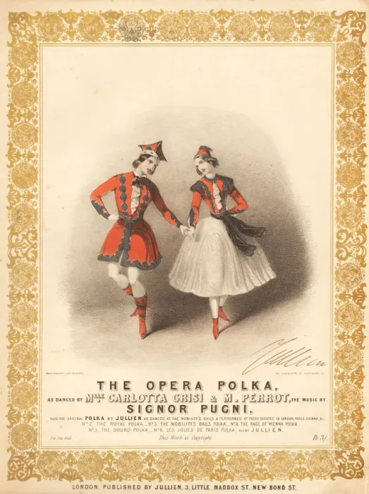 Framed Print : Carlotta Grisi (1819-1899) and Jules Perrot (1810-1892) in La Polka by Cesare Pugni, Between 1844 a Framed Print : Carlotta Grisi (1819-1899) and Jules Perrot (1810-1892) in La Polka by Cesare Pugni, Between 1844 a