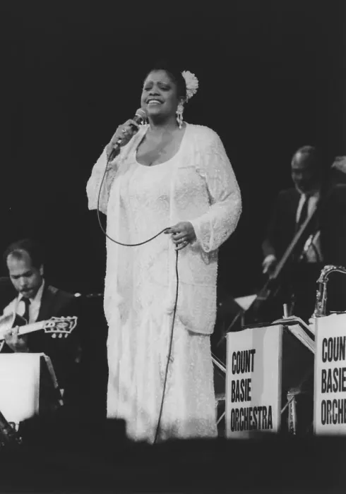 Framed Print : Carmen Bradford, Count Basie Orchestra, London 1990. Creator: Brian Foskett Framed Print : Carmen Bradford, Count Basie Orchestra, London 1990. Creator: Brian Foskett