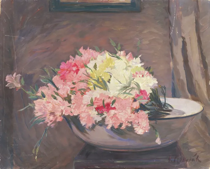 Framed Print : Carnations, 1940. Creator: Stefan Polkorab Framed Print : Carnations, 1940. Creator: Stefan Polkorab
