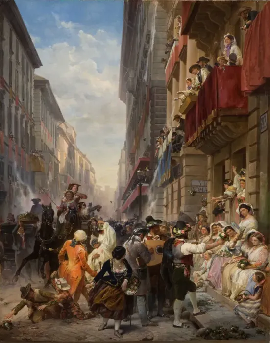 Framed Print : Carnival in Rome, 1858 Framed Print : Carnival in Rome, 1858