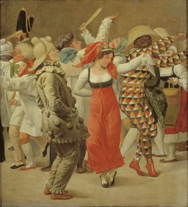 Framed Print : The Carnival in Rome. Fragment, 1828. Creator: CW Eckersberg Framed Print : The Carnival in Rome. Fragment, 1828. Creator: CW Eckersberg