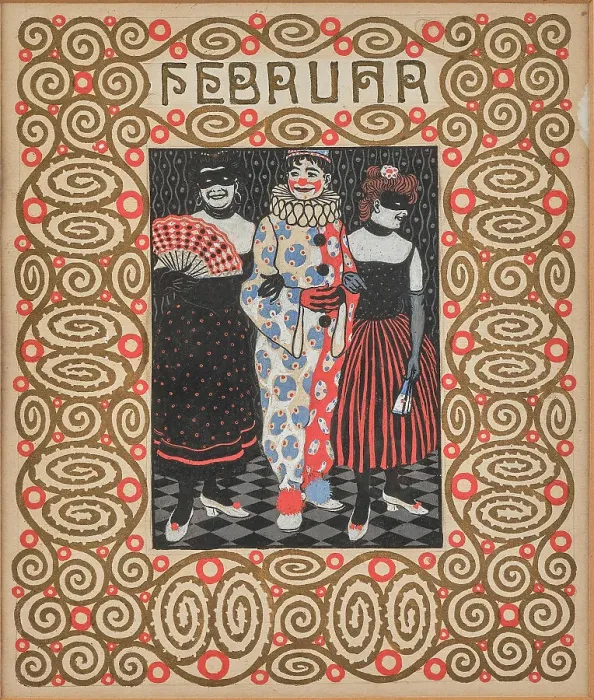 Framed Print : Carnival scene. Monthly newsletter: February. Creator: Krenek, Carl (1880-1949) Framed Print : Carnival scene. Monthly newsletter: February. Creator: Krenek, Carl (1880-1949)