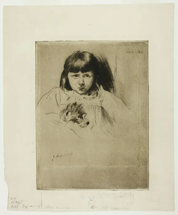 Framed Print : Caro, 1890. Creator: Julian Alden Weir Framed Print : Caro, 1890. Creator: Julian Alden Weir