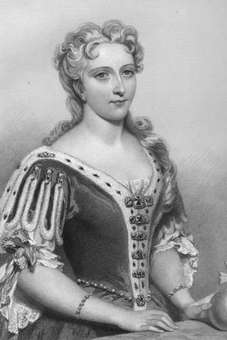 Framed Print : Caroline of Brandenburg-Ansbach (1683-1737), queen consort of King George II, 1851. Artist: John Brown Framed Print : Caroline of Brandenburg-Ansbach (1683-1737), queen consort of King George II, 1851. Artist: John Brown