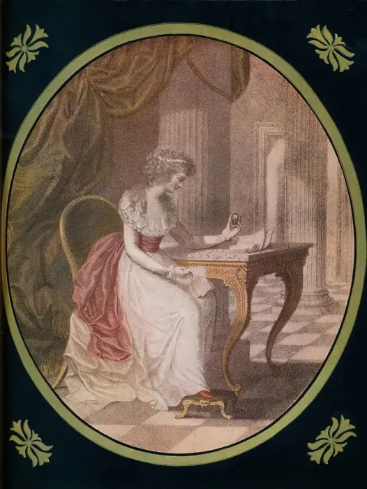 Framed Print : Caroline of Litchfield, meditating on Waldsteins Picture, c1780s, (1910) Framed Print : Caroline of Litchfield, meditating on Waldsteins Picture, c1780s, (1910)