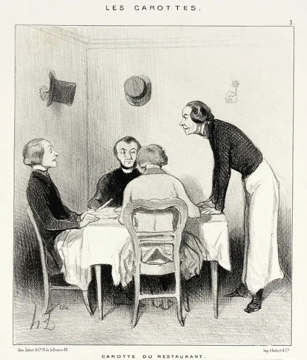 Framed Print : Carotte du Restaurant, 1844. Creator: Honore Daumier Framed Print : Carotte du Restaurant, 1844. Creator: Honore Daumier
