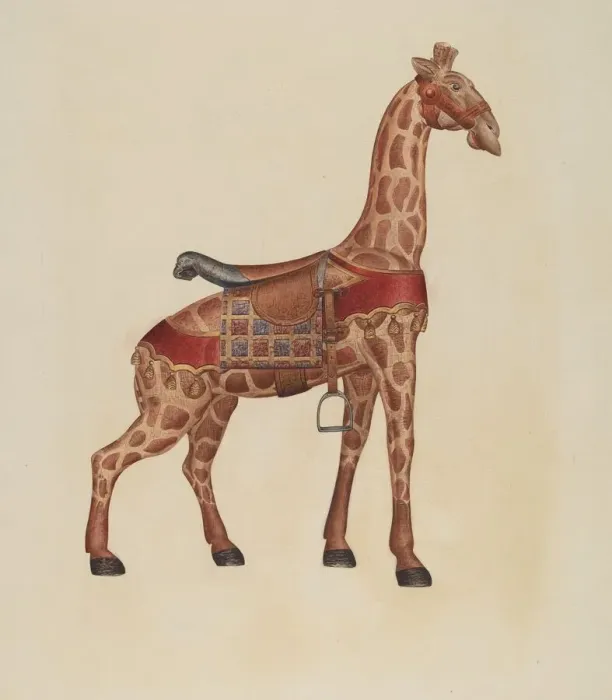 Framed Print : Carousel Giraffe, c. 1939. Creator: Henry Tomaszewski Framed Print : Carousel Giraffe, c. 1939. Creator: Henry Tomaszewski