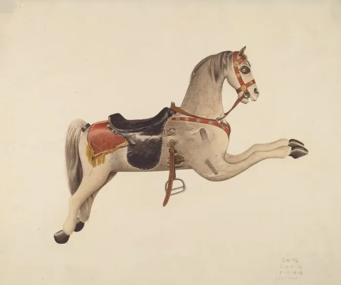 Framed Print : Carousel Horse, c. 1938. Creator: John Sullivan Framed Print : Carousel Horse, c. 1938. Creator: John Sullivan