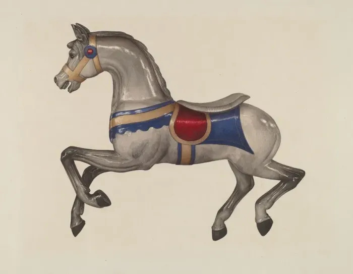 Framed Print : Carousel Horse, c. 1939. Creator: Dorothy Handy Framed Print : Carousel Horse, c. 1939. Creator: Dorothy Handy
