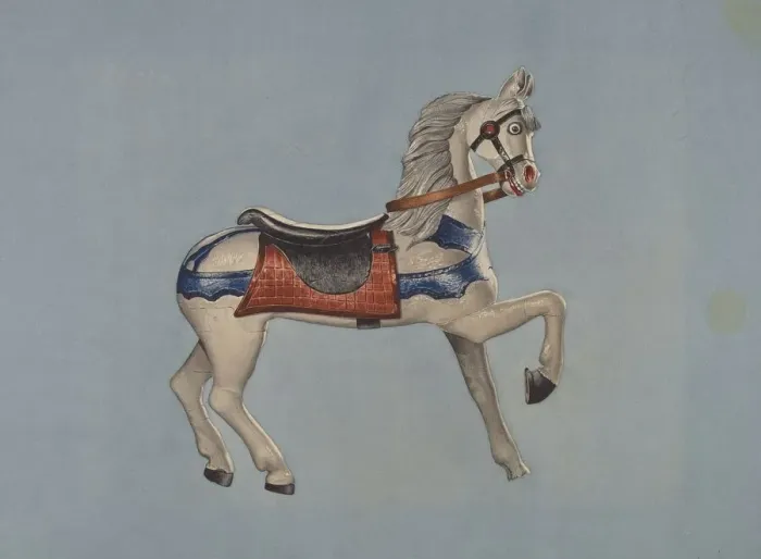 Framed Print : Carousel Horse, c. 1939. Creator: Henry Tomaszewski Framed Print : Carousel Horse, c. 1939. Creator: Henry Tomaszewski