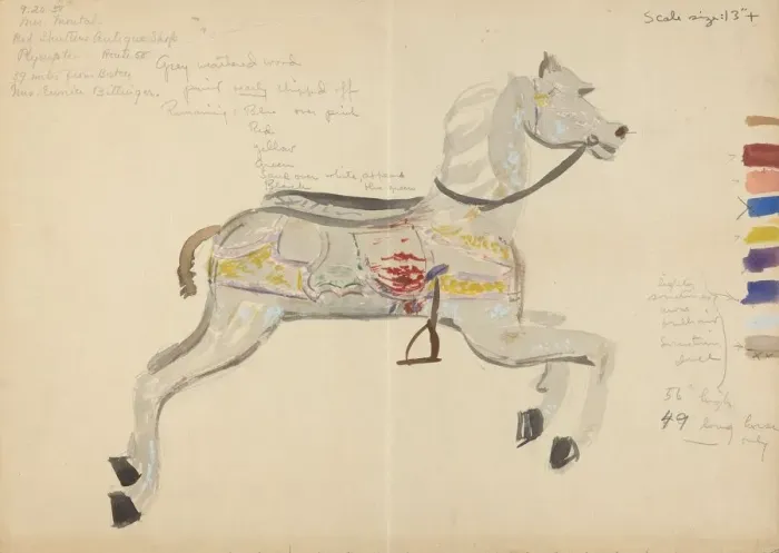 Framed Print : Carousel Horse (Study), 1938. Creator: Elizabeth Moutal Framed Print : Carousel Horse (Study), 1938. Creator: Elizabeth Moutal