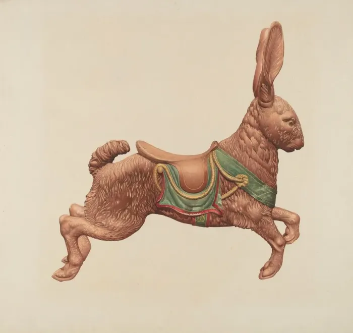 Framed Print : Carousel Rabbit, c. 1939. Creator: Robert Pohle Framed Print : Carousel Rabbit, c. 1939. Creator: Robert Pohle