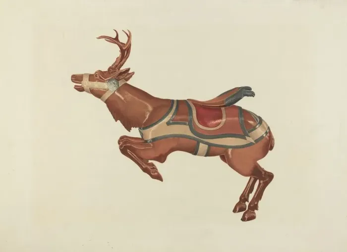 Framed Print : Carousel Reindeer, c. 1939. Creator: Michael Riccitelli Framed Print : Carousel Reindeer, c. 1939. Creator: Michael Riccitelli
