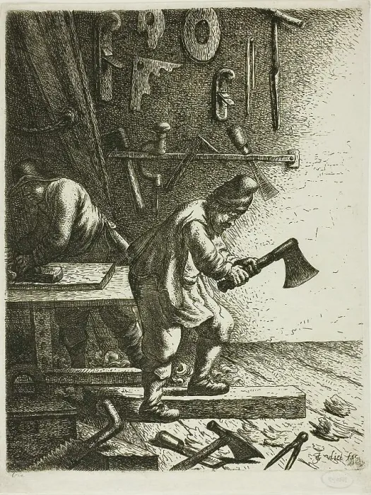 Framed Print : The Carpenter, c. 1635. Creator: Jan Georg van Vliet Framed Print : The Carpenter, c. 1635. Creator: Jan Georg van Vliet