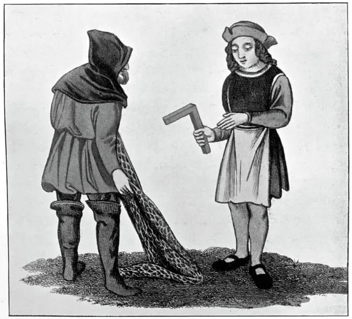 Framed Print : Carpenter and fisherman, 15th century, (1910)