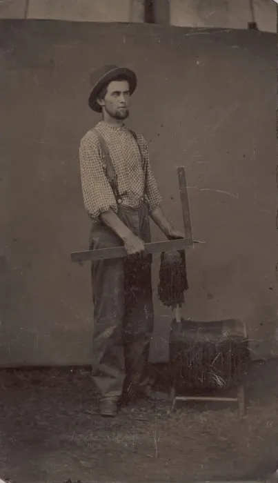 Framed Print : Carpenter with Square, 1860s-70s. Creator: Unknown Framed Print : Carpenter with Square, 1860s-70s. Creator: Unknown