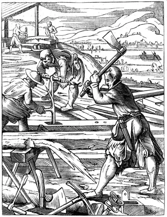 Framed Print : Carpenters, 16th century (1849). Artist: Jost Amman Framed Print : Carpenters, 16th century (1849). Artist: Jost Amman