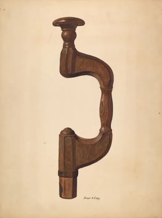 Framed Print : Carpenters Brace, c. 1937. Creator: Frank Gray Framed Print : Carpenters Brace, c. 1937. Creator: Frank Gray