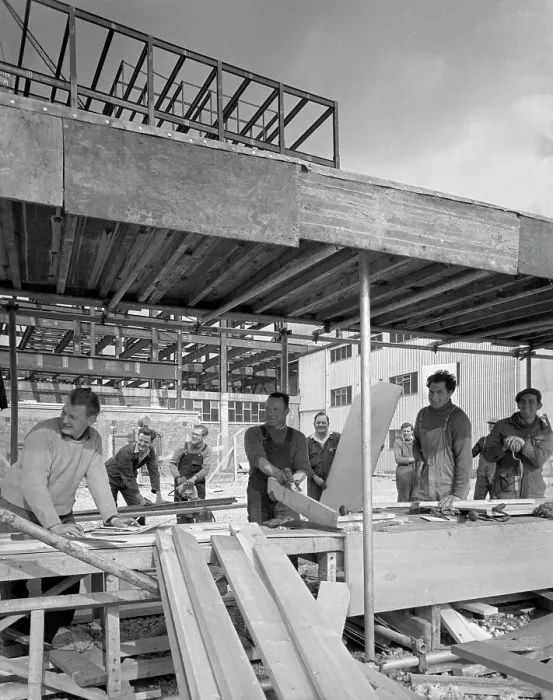 Framed Print : Carpenters on a building site, Gainsborough, Lincolnshire, 1960. Artist: Michael Walters Framed Print : Carpenters on a building site, Gainsborough, Lincolnshire, 1960. Artist: Michael Walters