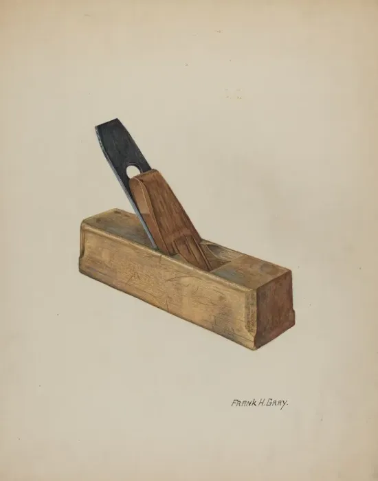 Framed Print : Carpenters Small Plane, c. 1937. Creator: Frank Gray Framed Print : Carpenters Small Plane, c. 1937. Creator: Frank Gray