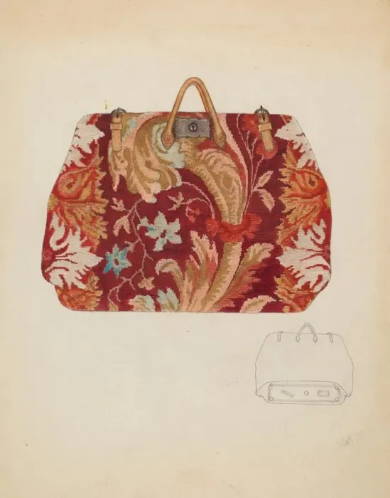 Framed Print : Carpet Bag, 1935 / 1942. Creator: Marie Mitchell Framed Print : Carpet Bag, 1935 / 1942. Creator: Marie Mitchell