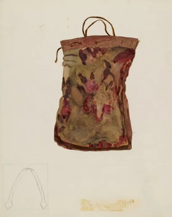 Framed Print : Carpet Bag, c. 1937. Creator: Edna C. Rex Framed Print : Carpet Bag, c. 1937. Creator: Edna C. Rex