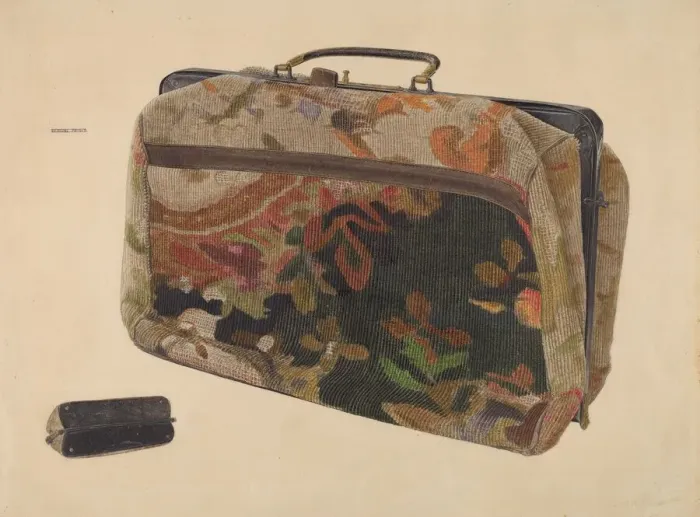 Framed Print : Carpet Bag, c. 1938. Creator: Samuel Faigin