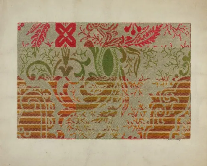 Framed Print : Carpet, c. 1939. Creator: Merkley, Arthur G Framed Print : Carpet, c. 1939. Creator: Merkley, Arthur G
