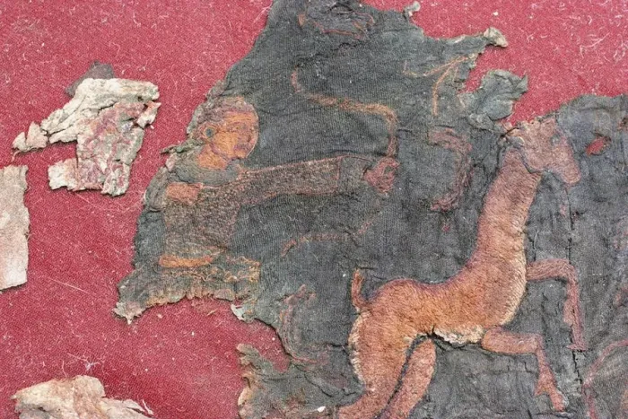 Framed Print : Carpet (detail), 1st H. 1st cen. AD. Artist: Hunnic Art