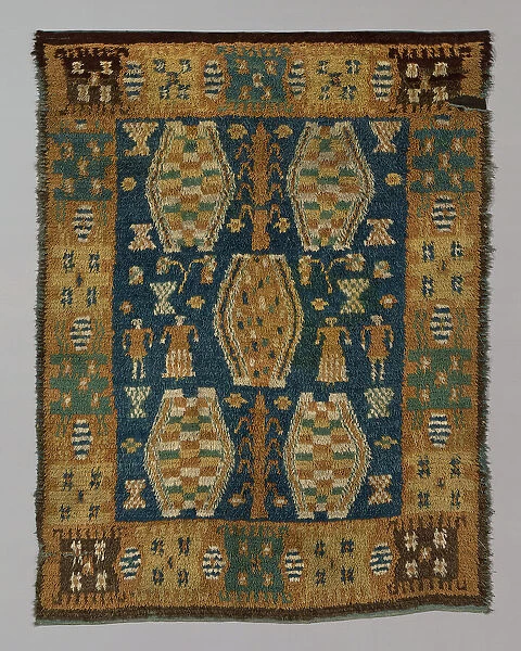 Carpet (Known as a 'Ryijy' or 'Rya'), Finland, 1701 / 25. Creator: Unknown. Carpet (Known as a 'Ryijy' or 'Rya'), Finland, 1701 / 25. Creator: Unknown