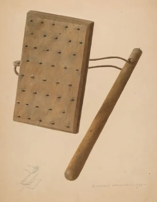 Framed Print : Carpet Stretching Device, 1939. Creator: Alexander Anderson Framed Print : Carpet Stretching Device, 1939. Creator: Alexander Anderson
