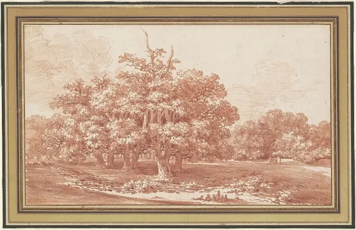 Framed Print : The Carrefour de l'Aiguille in the Forest of Fontainebleau, c. 1770. Creator: Jean Baptiste Le Prince Framed Print : The Carrefour de l'Aiguille in the Forest of Fontainebleau, c. 1770. Creator: Jean Baptiste Le Prince
