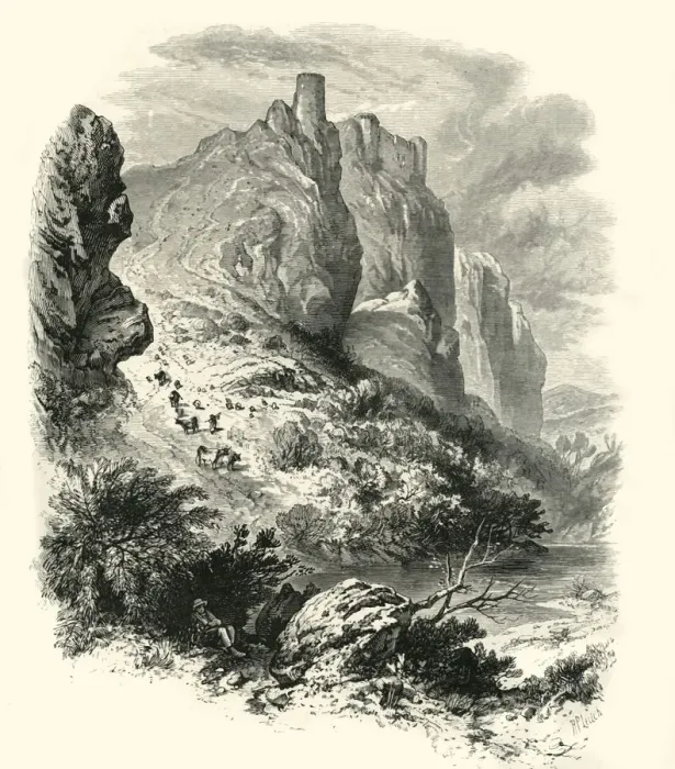 Framed Print : Carreg Cennen Castle, c1870 Framed Print : Carreg Cennen Castle, c1870