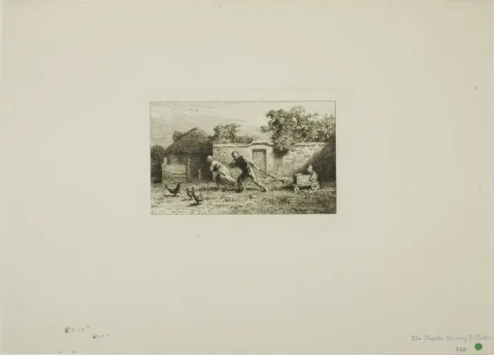 Framed Print : The Carriage, 1865. Creator: Charles Emile Jacque Framed Print : The Carriage, 1865. Creator: Charles Emile Jacque