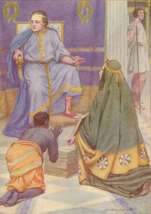 Framed Print : She carried in her arms nine books, c1912 (1912). Artist: Ernest Dudley Heath Framed Print : She carried in her arms nine books, c1912 (1912). Artist: Ernest Dudley Heath