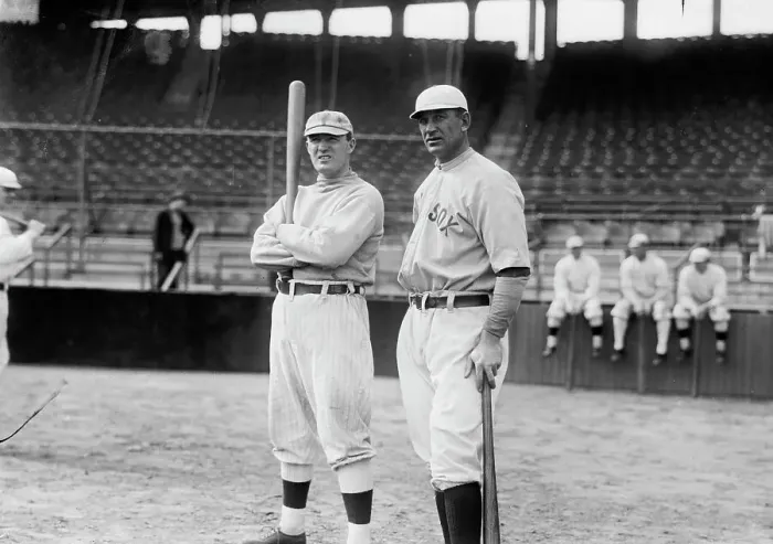 Framed Print : Bill Carrigan & manager Jake Stahl, Boston AL (baseball), 1912. Creator: Bain News Service