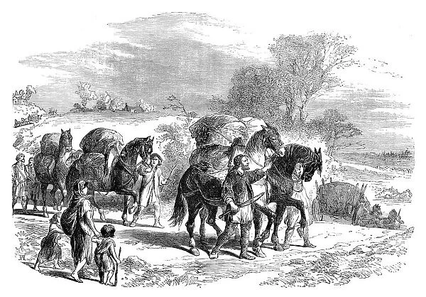 Carrying bread to London on pack-horses, c1895