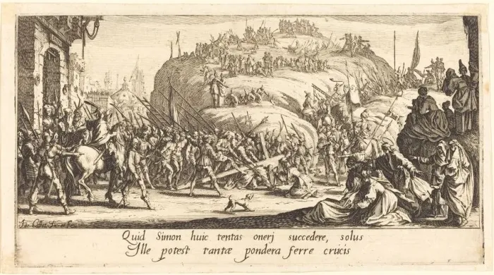 Framed Print : The Carrying of the Cross, c. 1618. Creator: Jacques Callot Framed Print : The Carrying of the Cross, c. 1618. Creator: Jacques Callot