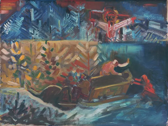 Framed Print : Carrying the Sick, 1940. Creator: Arnold Peter Weisz-Kubincan Framed Print : Carrying the Sick, 1940. Creator: Arnold Peter Weisz-Kubincan