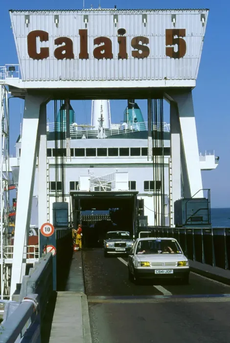 Framed Print : Cars boarding ferry at Calais Framed Print : Cars boarding ferry at Calais