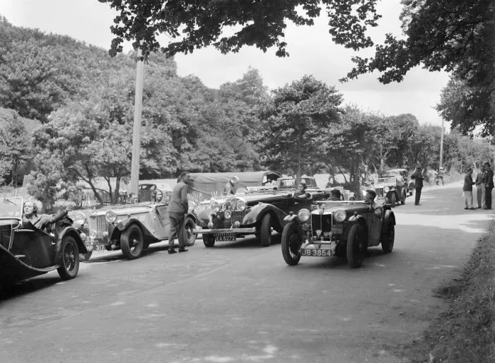 Framed Print : Cars competing in the MCC Torquay Rally, July 1937. Artist: Bill Brunell Framed Print : Cars competing in the MCC Torquay Rally, July 1937. Artist: Bill Brunell