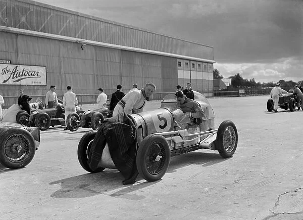 Cars of George Harvey-Noble, Charles Goodacre and Bert Hadley, BRDC 500 Mile Race, Brooklands, 1937